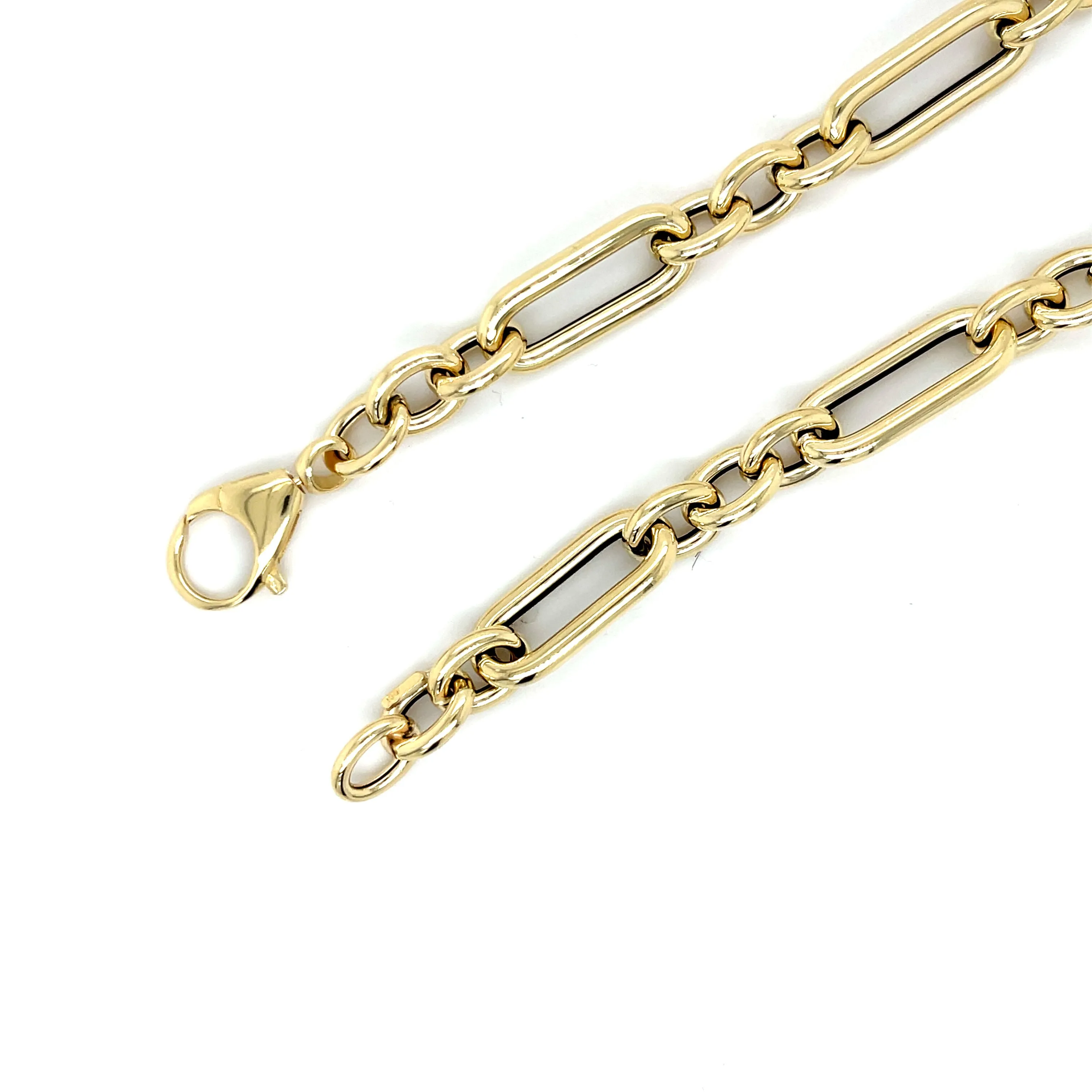 14K Gold Chunky Toggle Drop Link Necklace