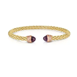 14K Gold, Diamond & Amethyst Prosecco Cuff