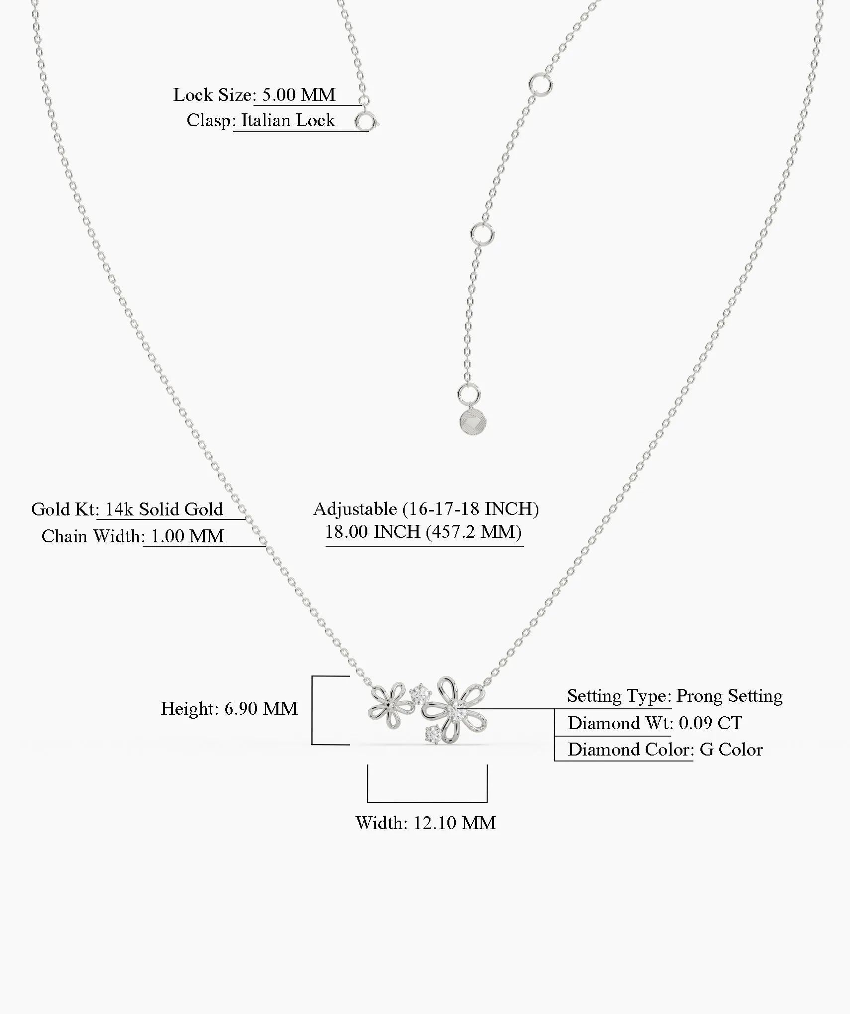 14K Gold Diamond Flower Pendant