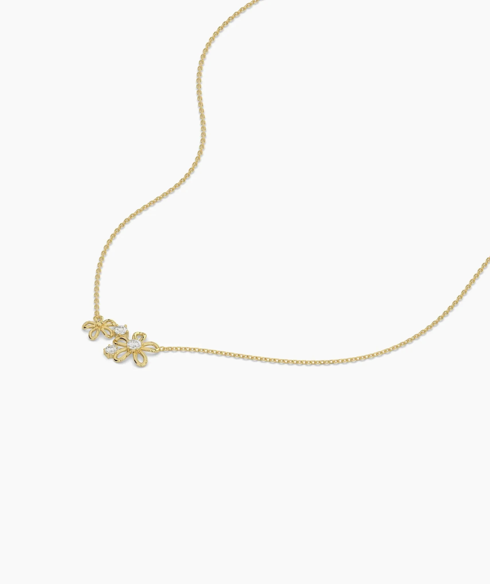 14K Gold Diamond Flower Pendant