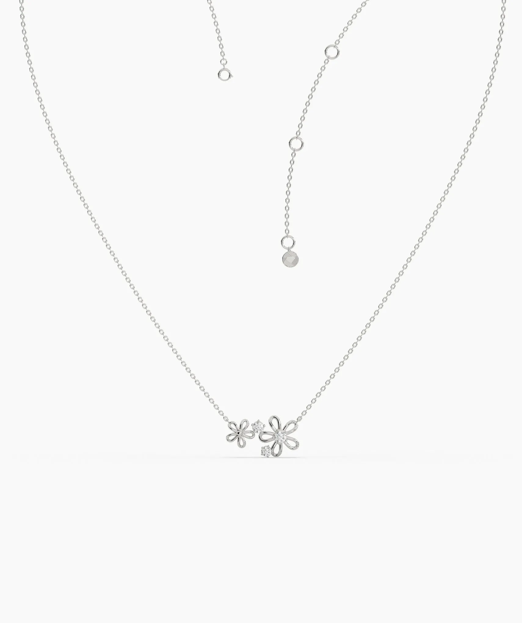 14K Gold Diamond Flower Pendant