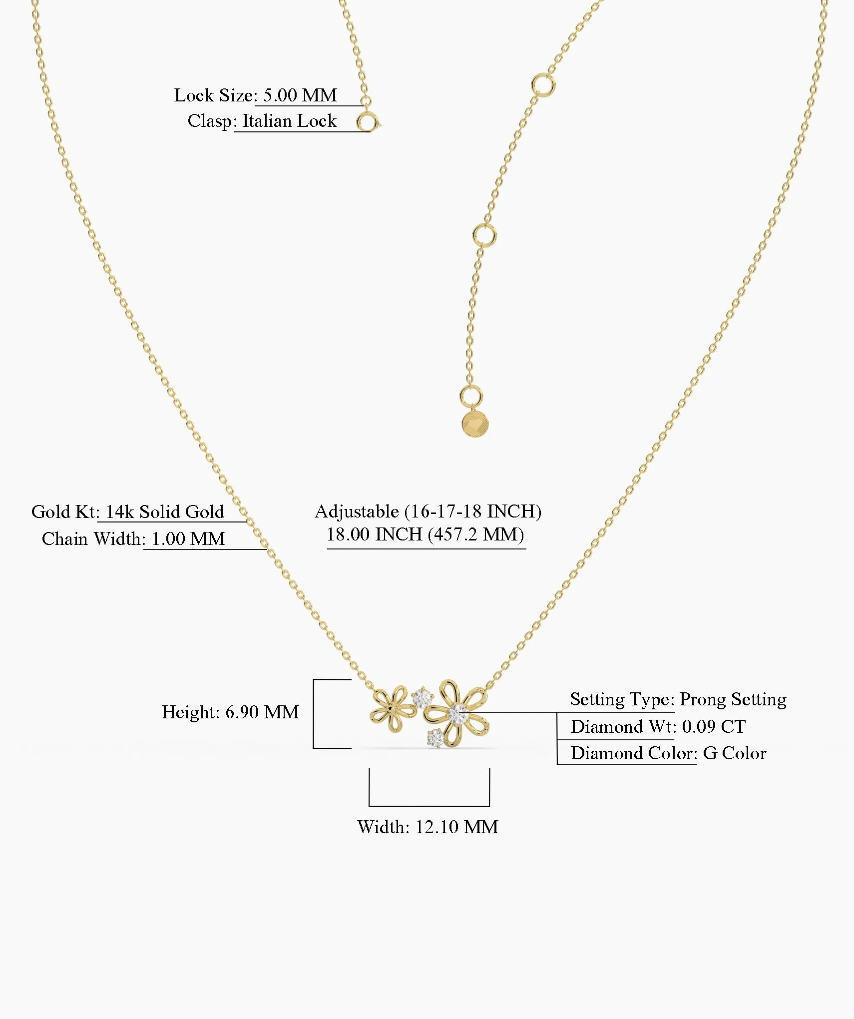 14K Gold Diamond Flower Pendant