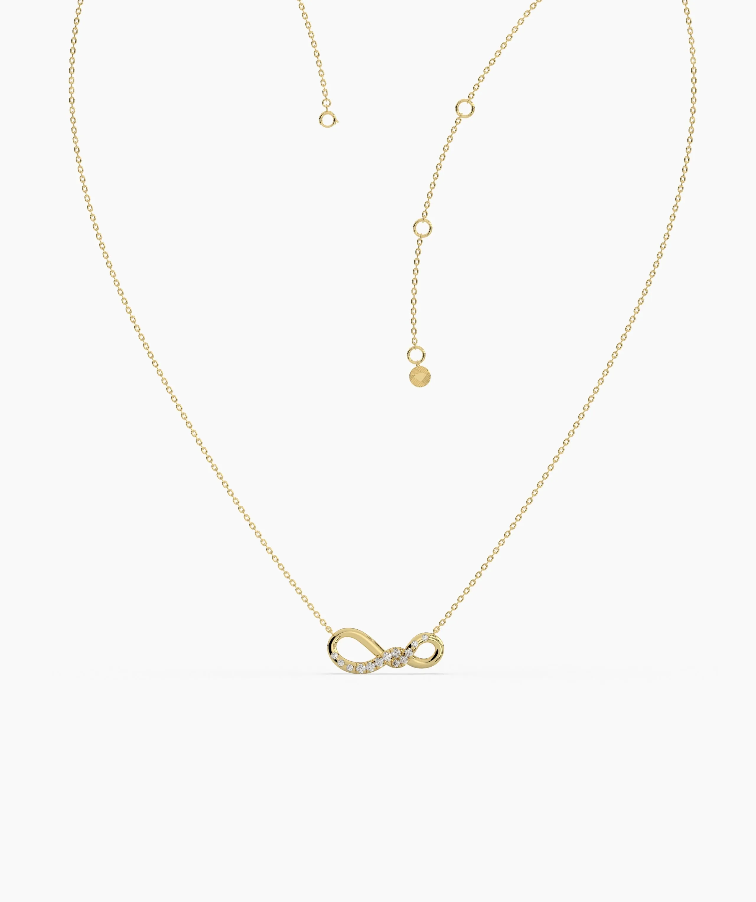 14K Gold Diamond Infinity Necklace