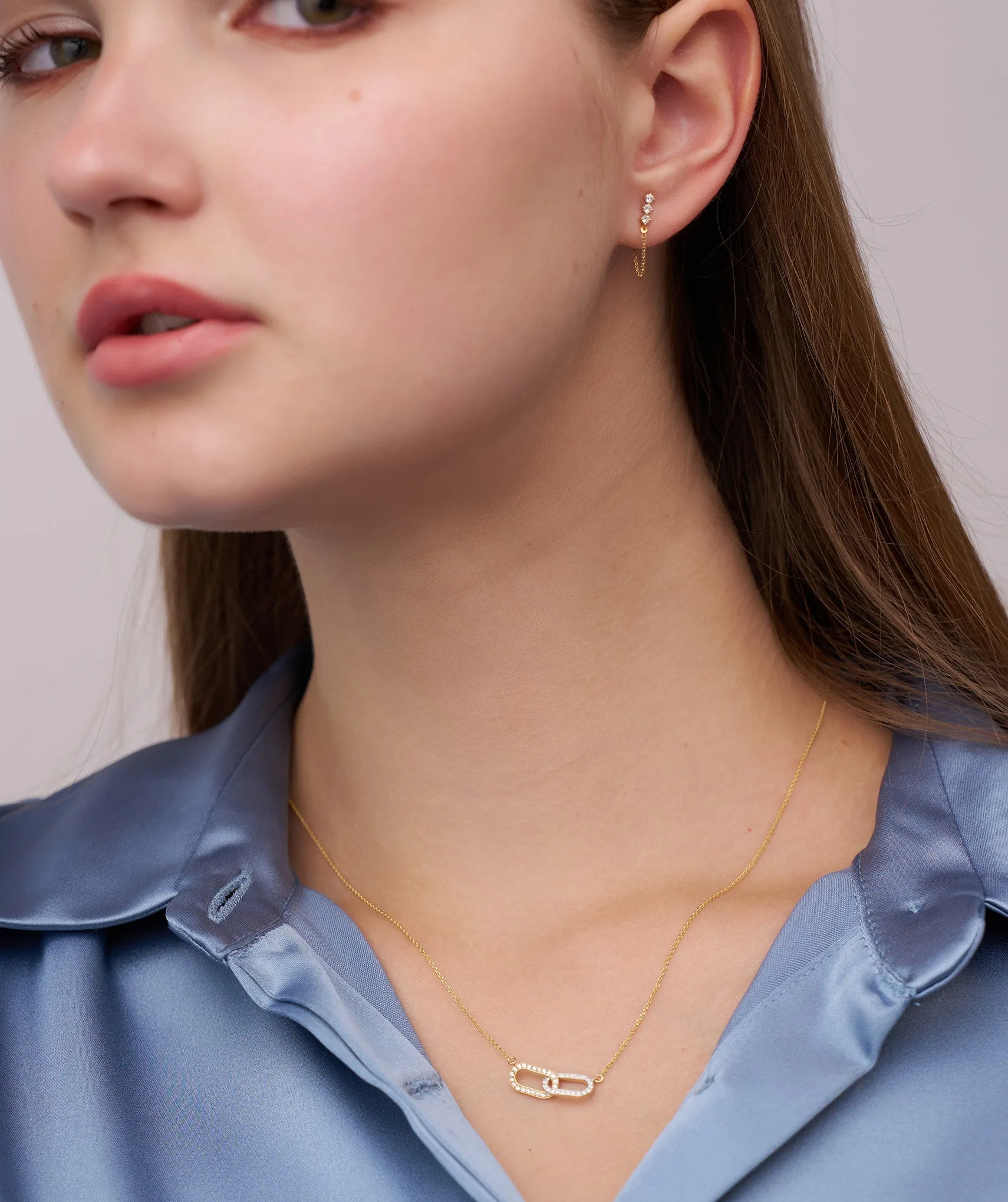 14K Gold Double Link Necklace