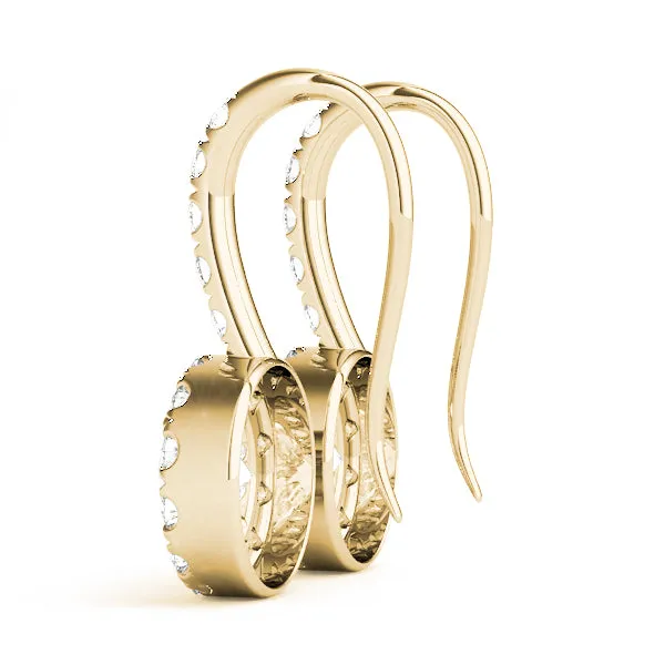 14K Gold Drop Bezel Diamond Earring