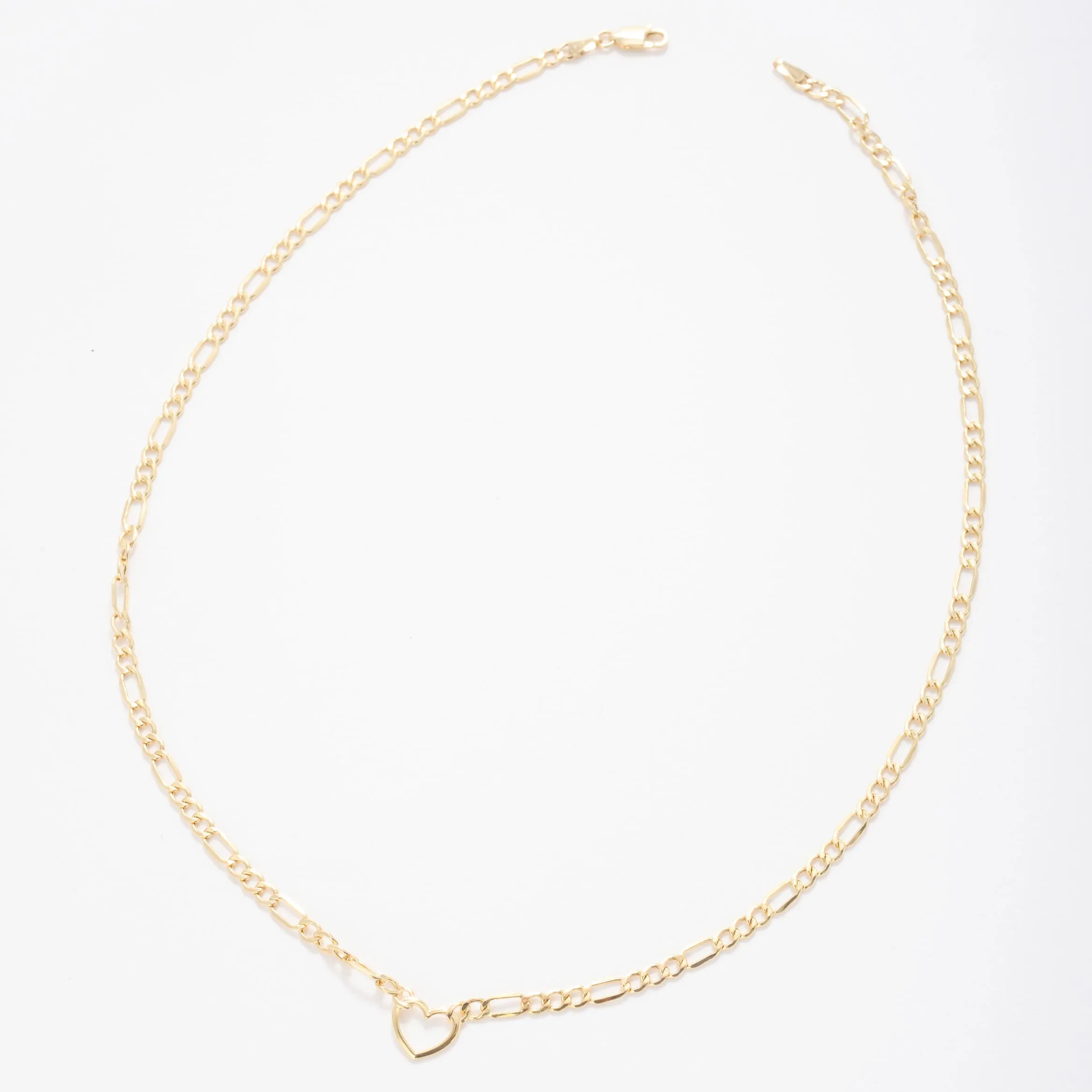 14K Gold Figaro Heart Necklace