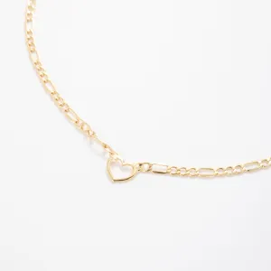 14K Gold Figaro Heart Necklace