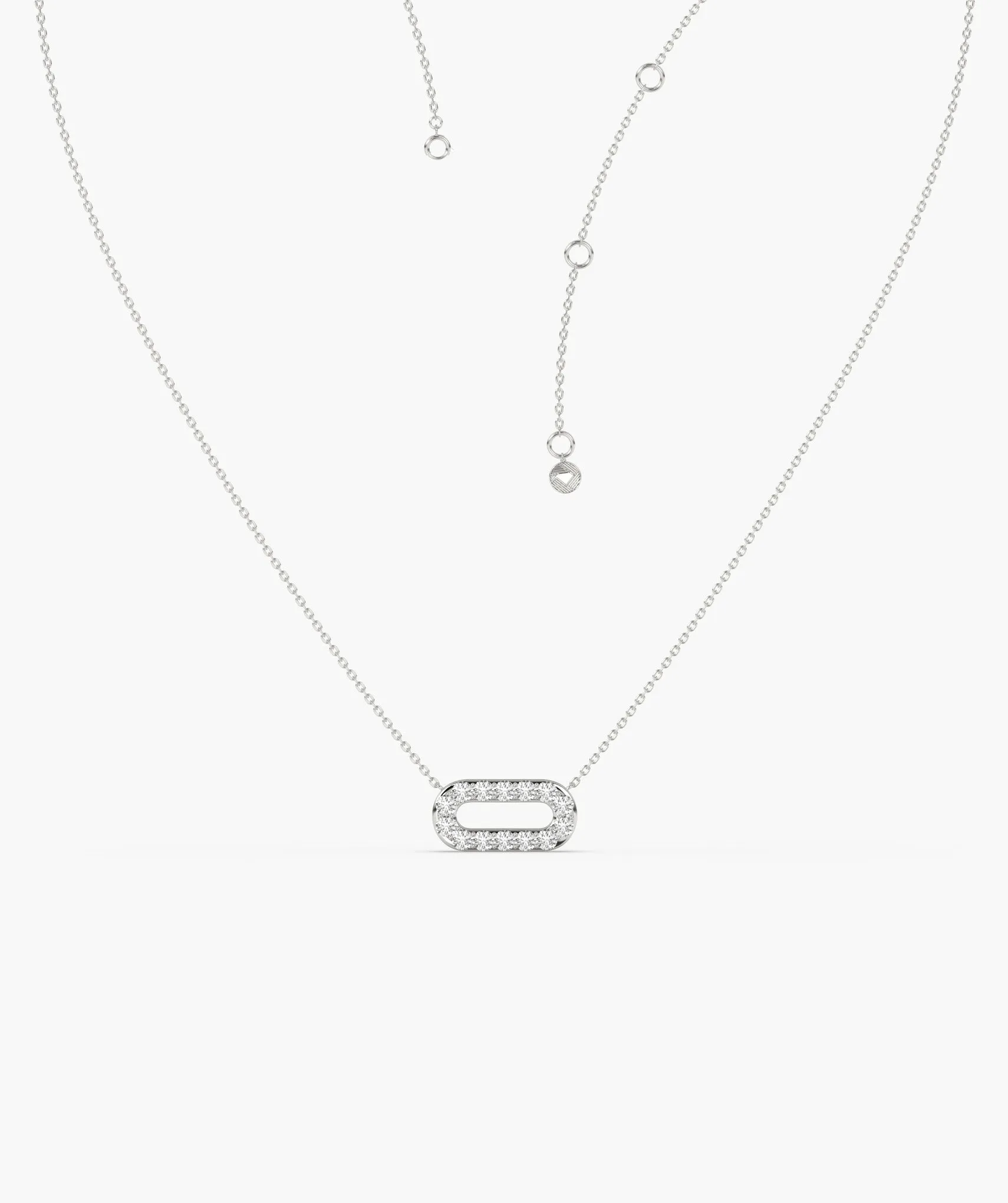 14K Gold Link Sparkle Pendant