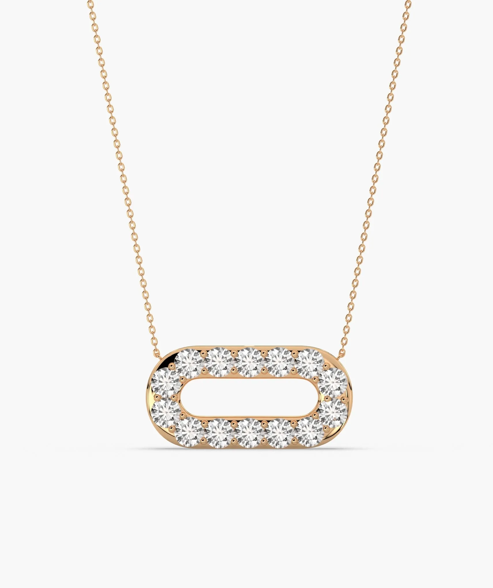 14K Gold Link Sparkle Pendant