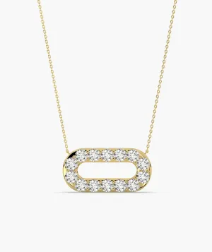 14K Gold Link Sparkle Pendant