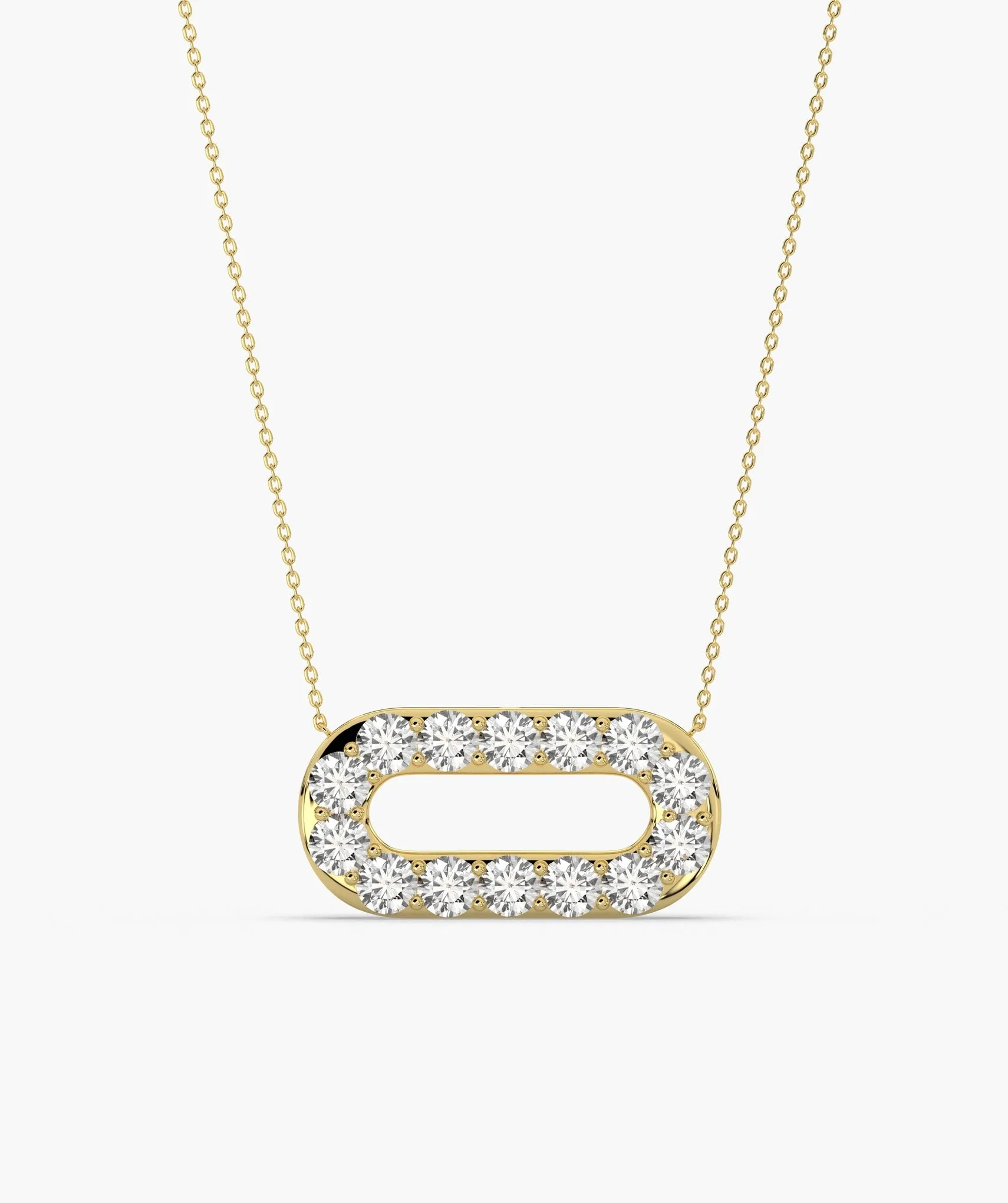 14K Gold Link Sparkle Pendant
