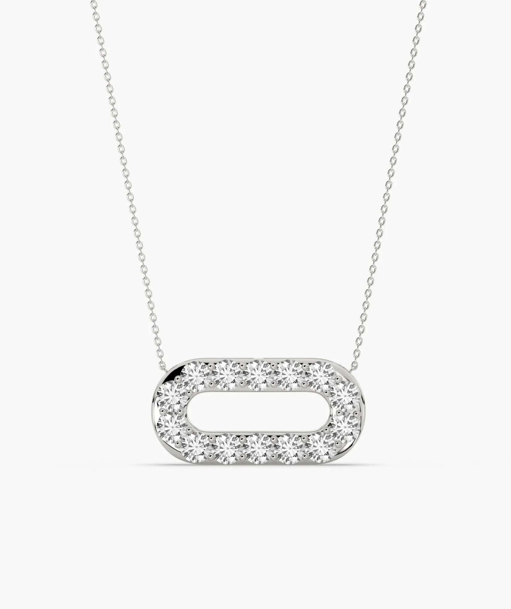 14K Gold Link Sparkle Pendant