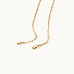 14K Gold Mirror Link Necklace
