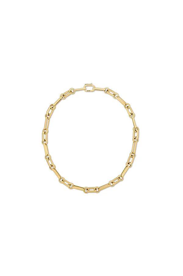 14K Gold Mixed Link Chain Necklace