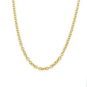 14K Gold Round Cable Link Necklace