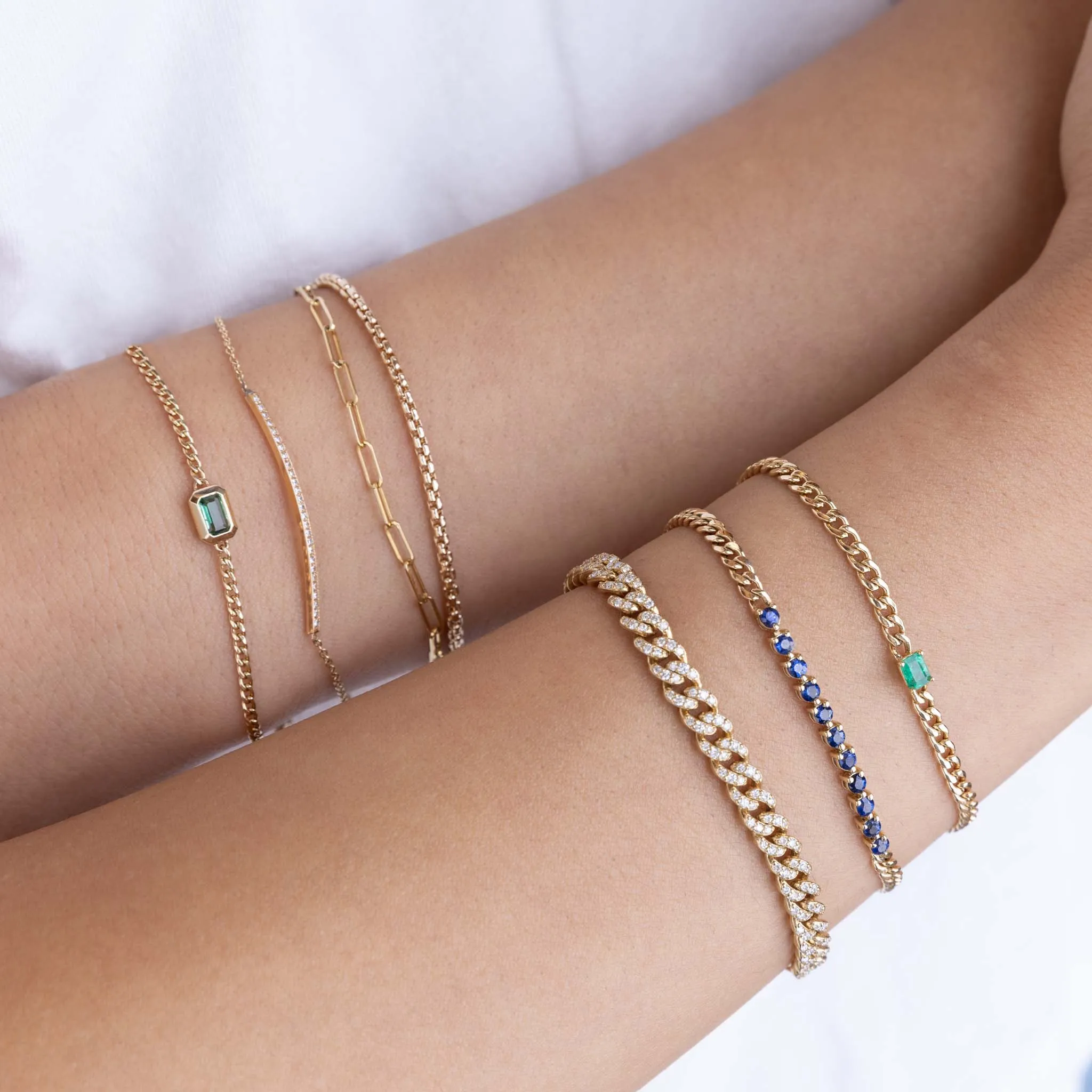 14k Gold Small Paperclip Chain Bracelet