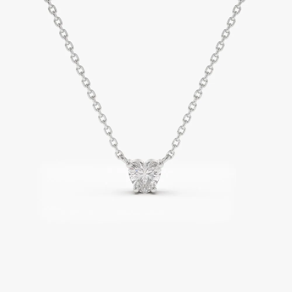 14k Heart-Shape Diamond Necklace