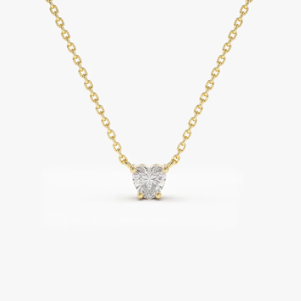 14k Heart-Shape Diamond Necklace