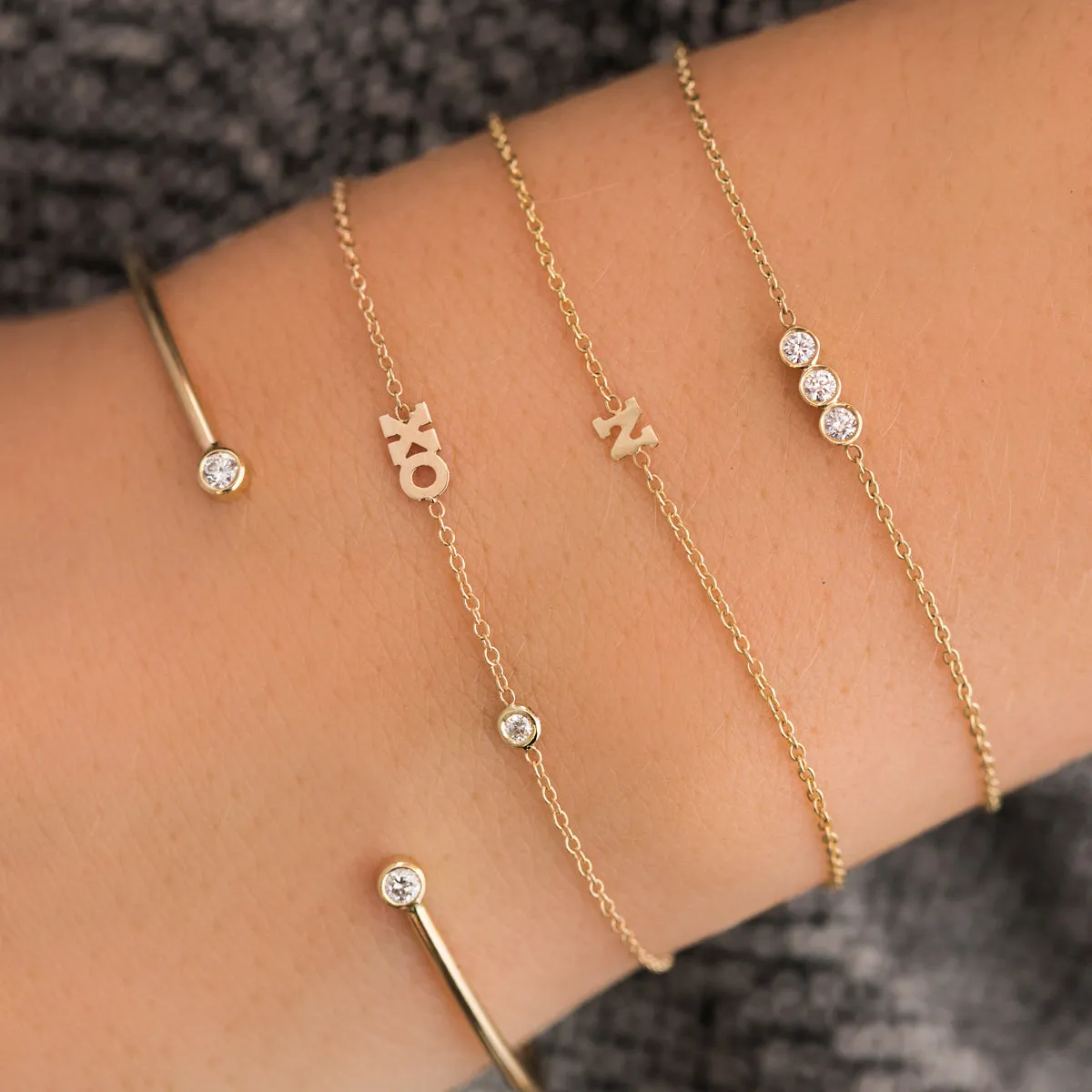 14k Itty Bitty Letter Bracelet