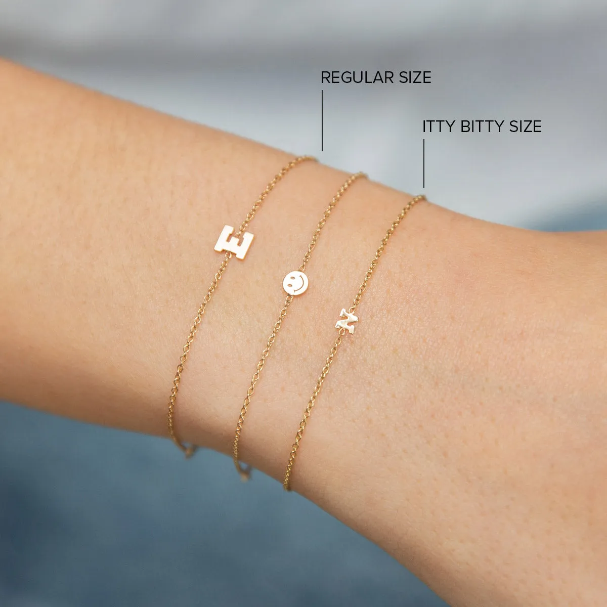 14k Itty Bitty Letter Bracelet