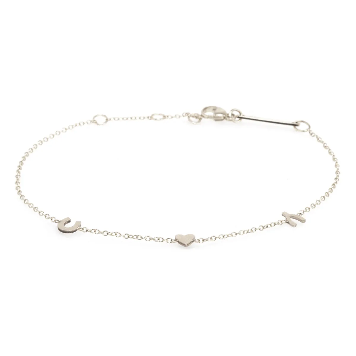 14k Itty Bitty Luck & Love Station Bracelet