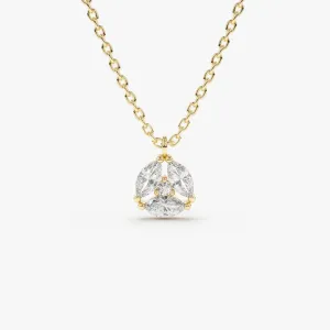 14K Marquise Diamond Cluster Necklace