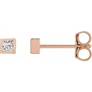 14K Rose 1/10 CTW Natural Diamond Bezel-Set Earrings