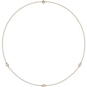 14K Rose 1/4 CTW Lab-Grown Diamond 3-Station 18" Necklace