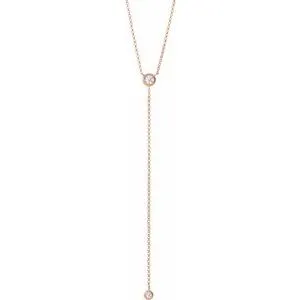 14K Rose 1/5 CTW Diamond "Y" 15-17" Necklace