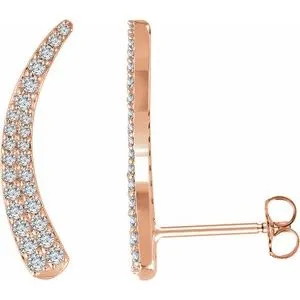 14K Rose 3/8 CTW Diamond Ear Climbers