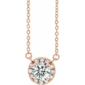 14K Rose 5/8 CTW Lab-Grown Diamond French-Set 16-18" Necklace
