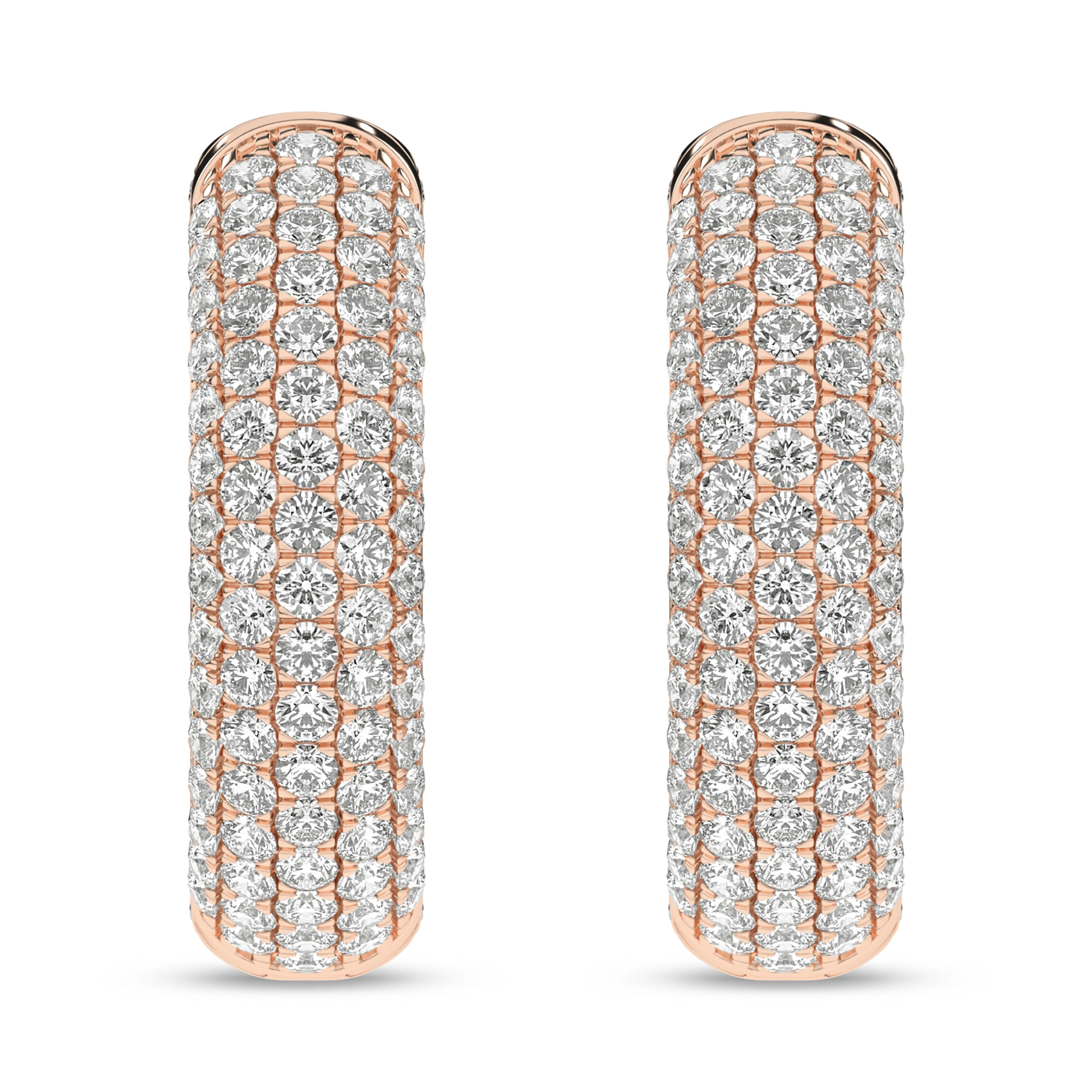 14K Rose Lab Grown Diamond Hoop Earrings