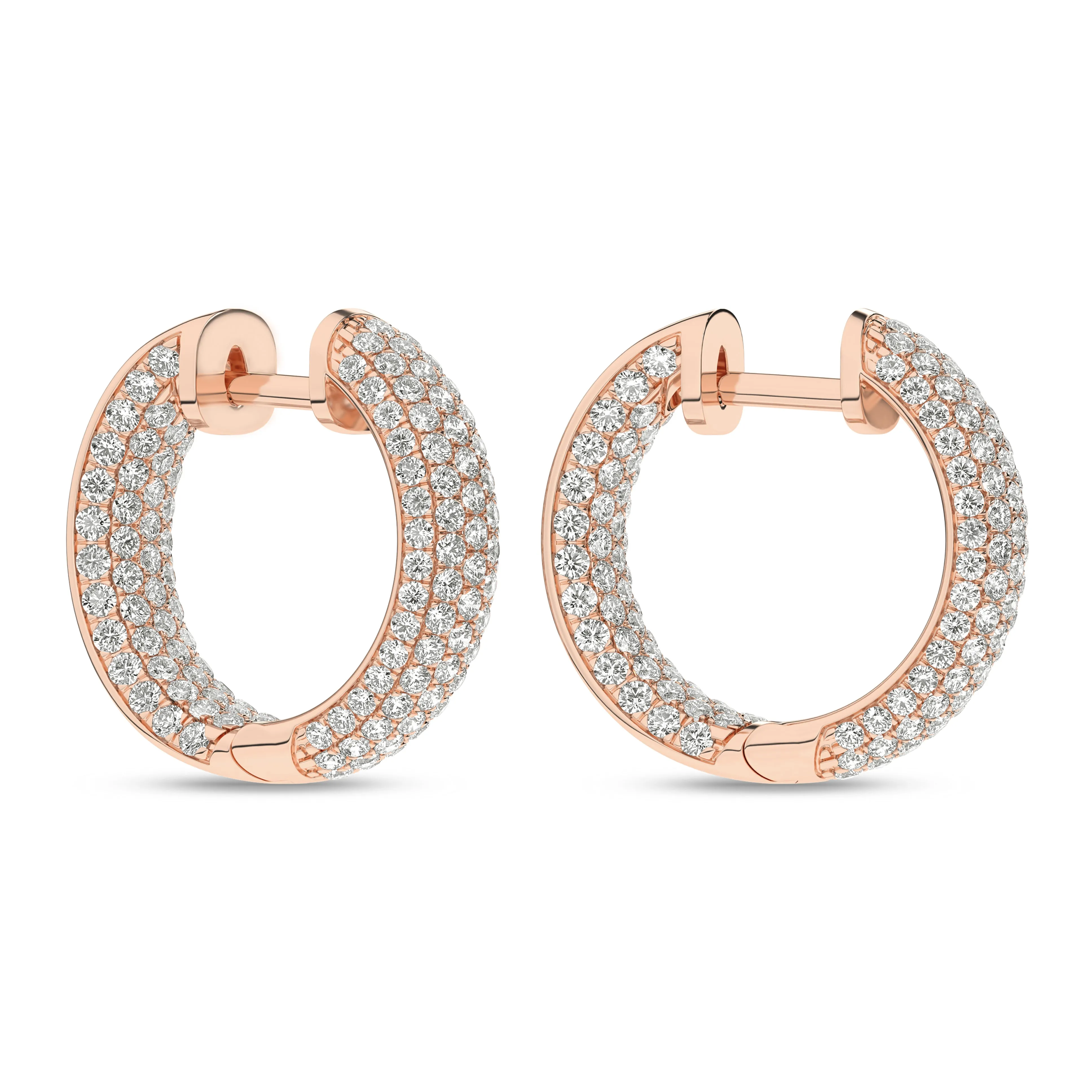 14K Rose Lab Grown Diamond Hoop Earrings