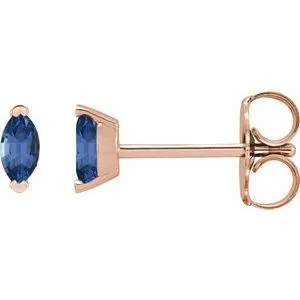 14K Rose Natural Swiss Blue Topaz Earrings