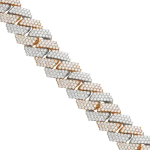 14k Two-Tone Large Diamond Cuban Chain 60.28 Ctw