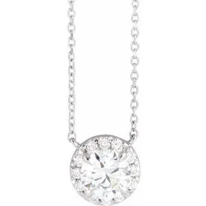 14K White 1 CTW Lab-Grown Diamond French-Set 16-18" Necklace