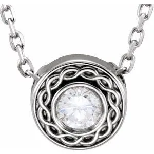 14K White 1/10 CTW Diamond Slide 16" Necklace