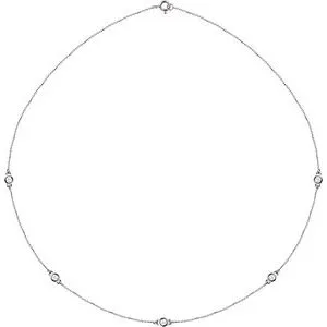 14K White 1/2 CTW Natural Diamond 5-Station 18" Necklace