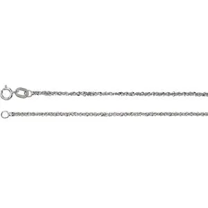 14K White 1.25 mm Diamond-Cut Singapore 7" Bracelet with Spring Ring
