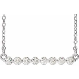 14K White 1/4 CTW Natural Diamond Bar 18" Necklace