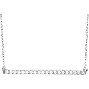 14K White 1/6 CTW Diamond Bar 16-18" Necklace