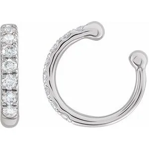 14K White 1/6 CTW Diamond Ear Cuff