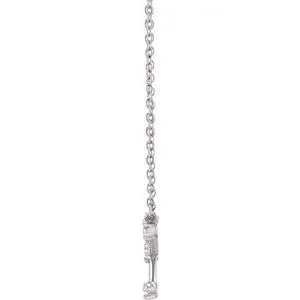14K White 1/8 CTW Natural Diamond Cancer 16-18" Necklace