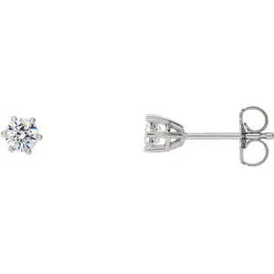 14K White 3.2 mm I3 1/4 CTW Diamond 6-Prong Wire Basket Earrings