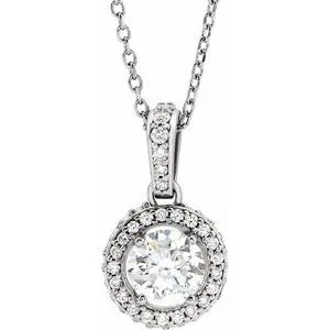 14K White 3/4 CTW Diamond 18" Necklace