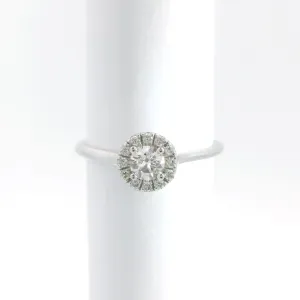 14K White Gold 0.24ct Diamond Halo Ring