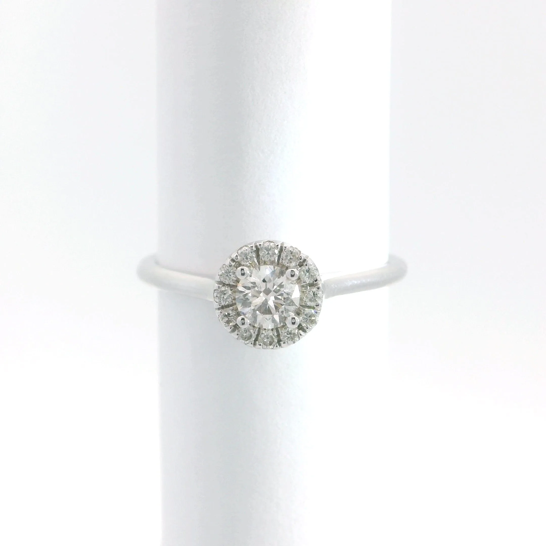 14K White Gold 0.24ct Diamond Halo Ring