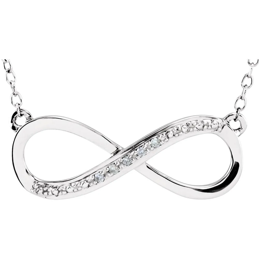 14k White Gold .025 CTW Diamond 16-18" Necklace