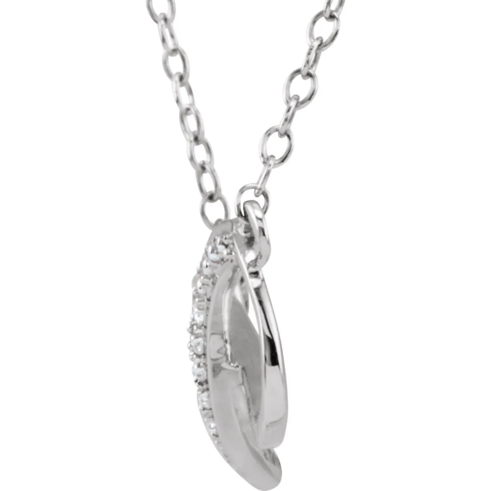 14k White Gold .025 CTW Diamond 16-18" Necklace