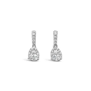 14K White Gold .63 CTW Diamond Teardrop Earrings